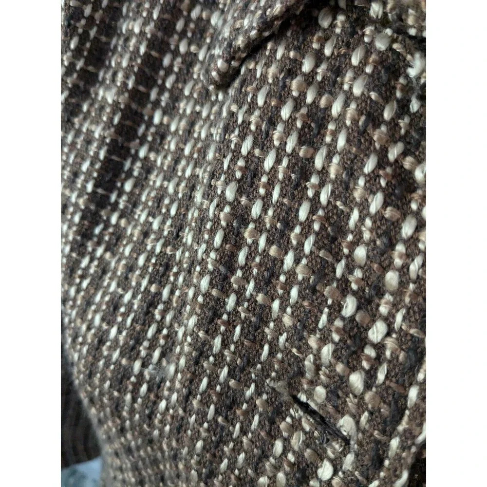 Joanna Tweed Blazer Women's M Vtg Plaid Woven Jacket Button 80s Dark Academia